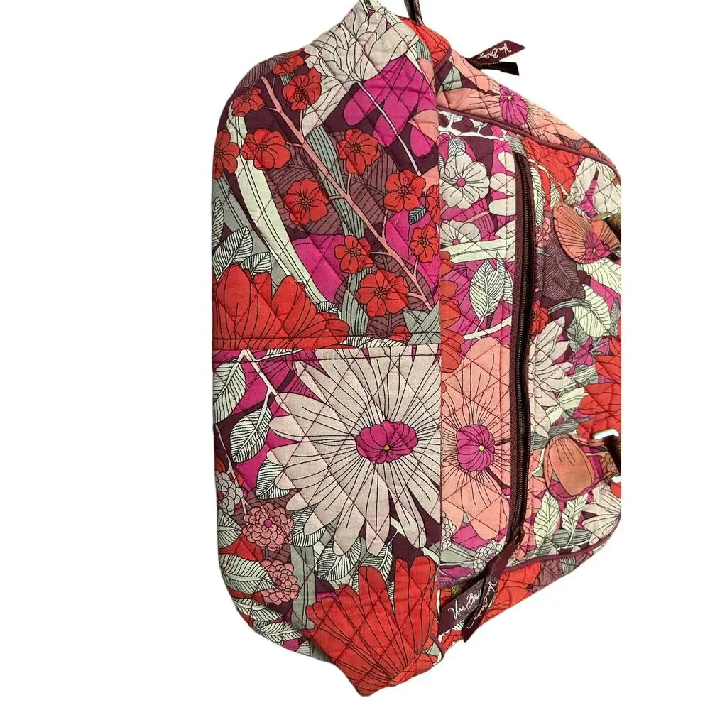 Retro Floral Vera Bradley Bowler Bag Pink‎ Red Cotton Y2K Coquette Purse Floral